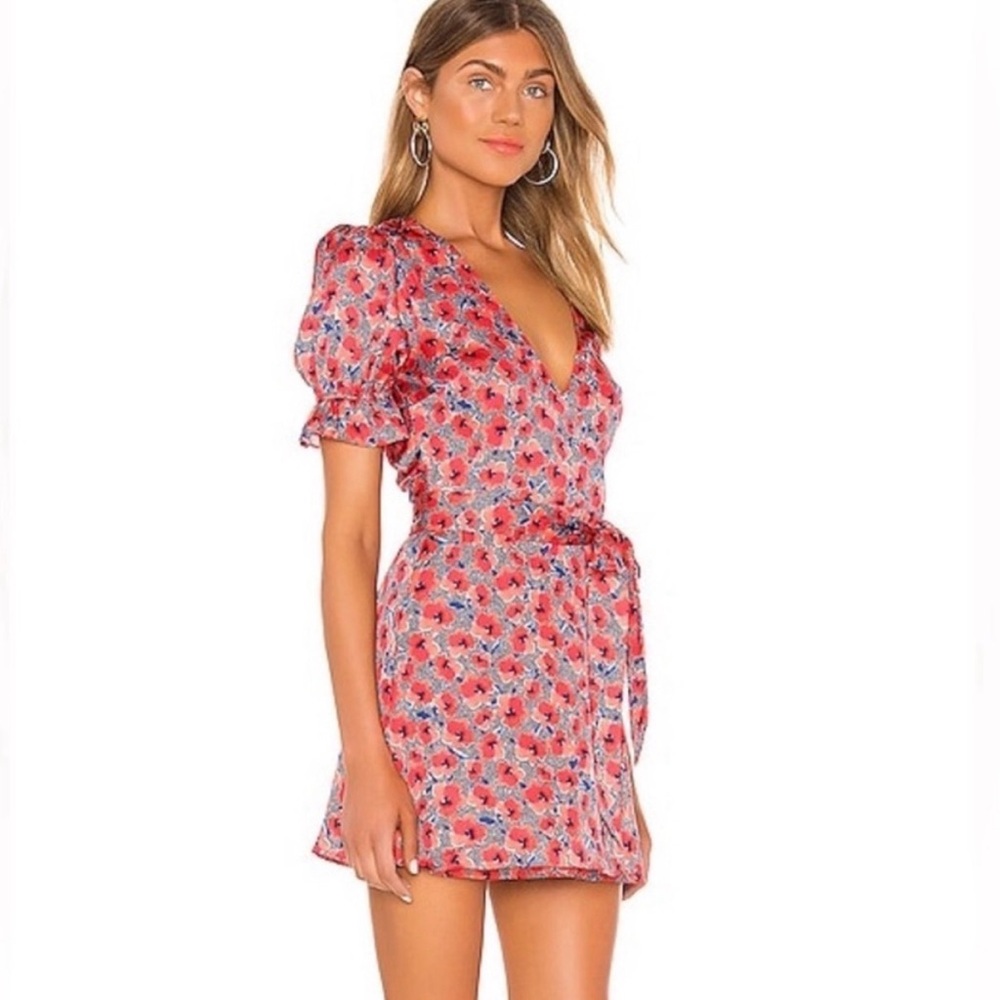 House Of Harlow 1960 × Revolve 'Aja' Red Satin Mini Dress Size S
